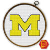 Michigan Wolverines logo counted cross stitch pattern - PDF Download