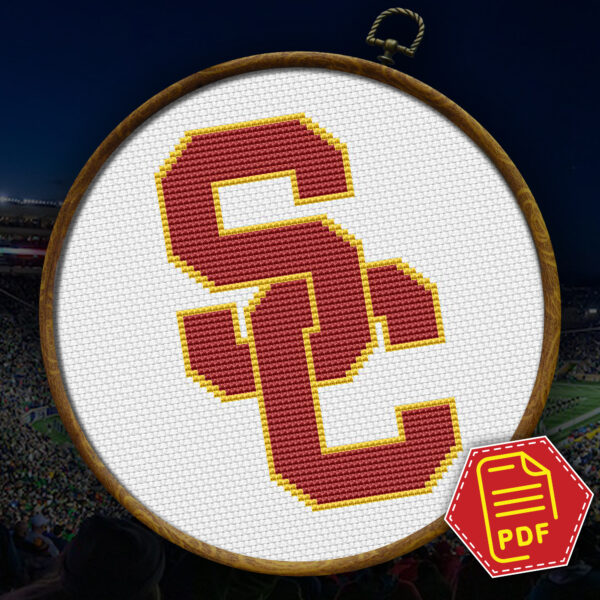 USC Trojans logo counted cross stitch pattern - PDF-file download
