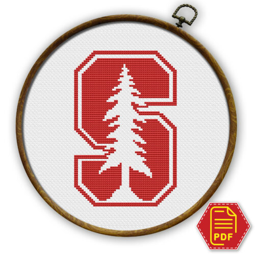 Stanford Cardinal logo counted cross stitch pattern - PDF Download
