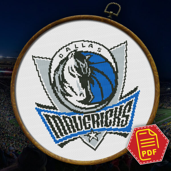 Dallas Mavericks Logo Counted Cross Stitch Pattern - Download in PDF