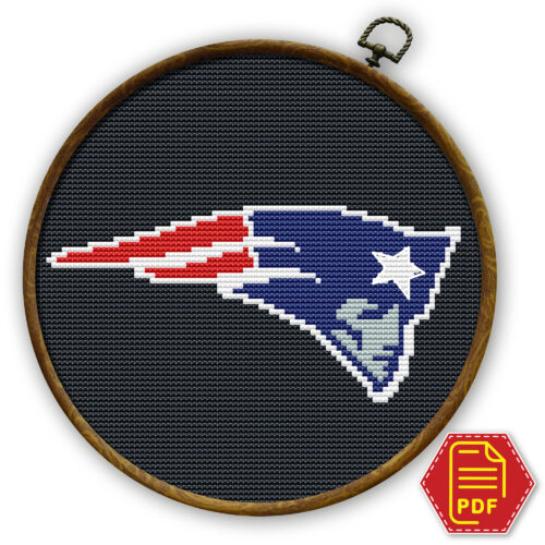 New England Patriots logo counted cross-stitch pattern - Download in PDF