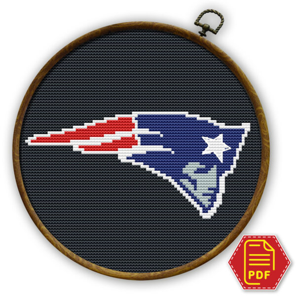 New England Patriots logo counted cross-stitch pattern - Download in PDF