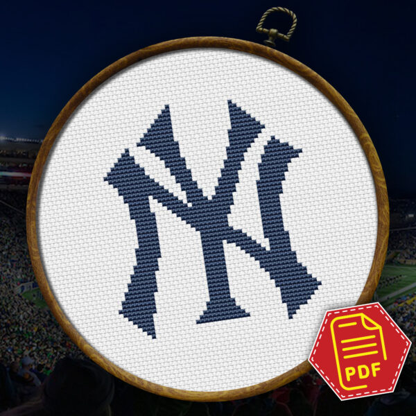 New York Yankees Logo Counted Cross Stitch Pattern - Download in PDF