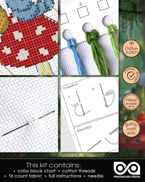 Counted Cross Stitch Bookmark Kit "Alice in Wonderland: Caterpillar"