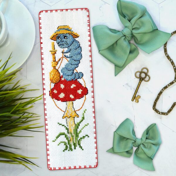 Counted Cross Stitch Bookmark Kit "Alice in Wonderland: Caterpillar"