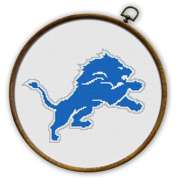 Detroit Lions Logo Counted Cross Stitch Pattern - Download in PDF