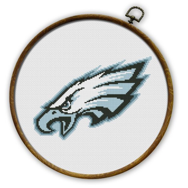 Philadelphia Eagles Logo Counted Cross Stitch Pattern - Download in PDF