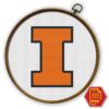 Illinois Fighting Illini Logo Counted Cross Stitch Pattern - Download in PDF