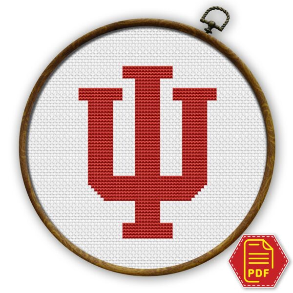 Indiana Hoosiers Logo Counted Cross Stitch Pattern - Download in PDF