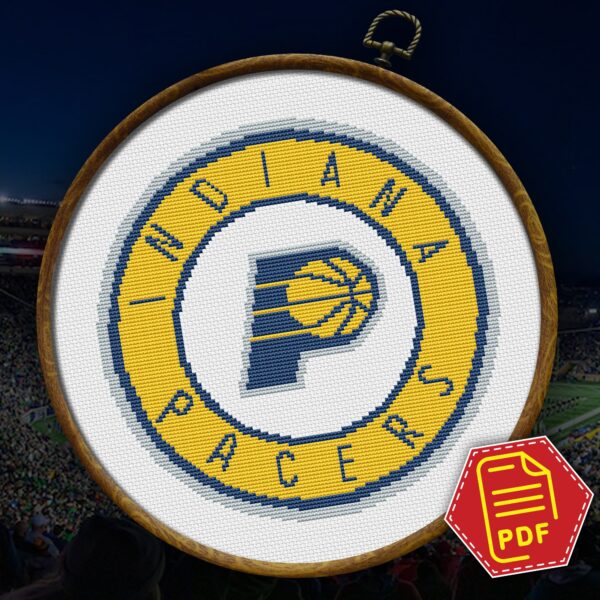 Indiana Pacers Logo Counted Cross Stitch Pattern - Download in PDF