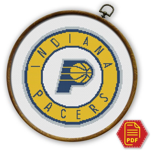 Indiana Pacers Logo Counted Cross Stitch Pattern - Download in PDF