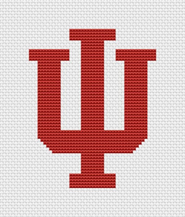 Indiana Hoosiers Logo Counted Cross Stitch Pattern - Download in PDF
