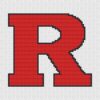 Rutgers Scarlet Knights Logo Counted Cross Stitch Pattern - Download in PDF