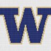 Washington Huskies Logo Counted Cross Stitch Pattern - Download in PDF