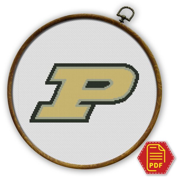 Purdue Boilermakers Logo Counted Cross Stitch Pattern - Download in PDF