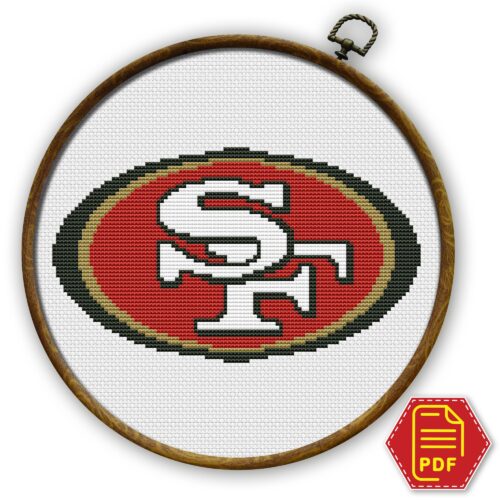 San Francisco 49ers Logo Counted Cross Stitch Pattern - Download in PDF