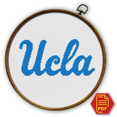 UCLA Bruins Logo Counted Cross Stitch Pattern - Download in PDF