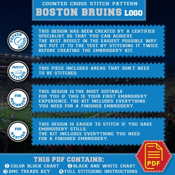 UCLA Bruins Logo Counted Cross Stitch Pattern - Download in PDF