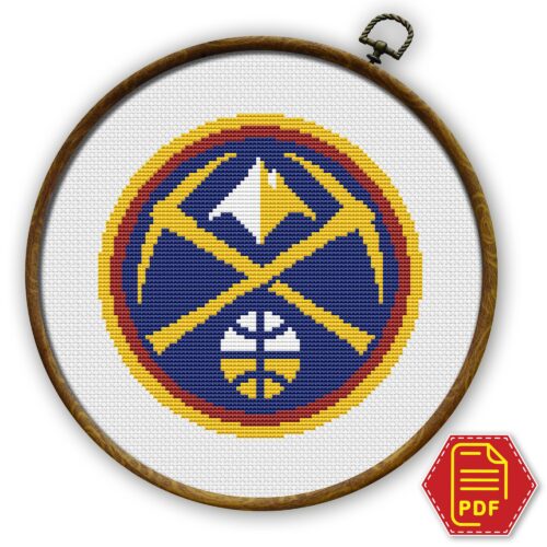 Denver Nuggets Logo Counted Cross Stitch Pattern – Download in PDF