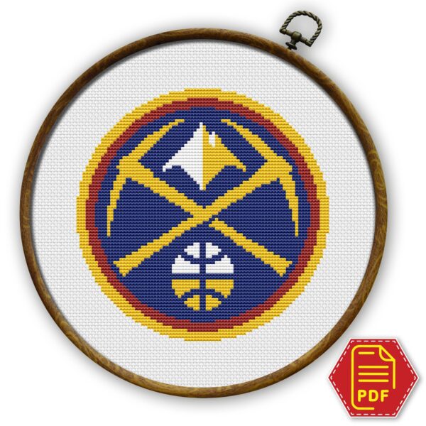 Denver Nuggets Logo Counted Cross Stitch Pattern – Download in PDF