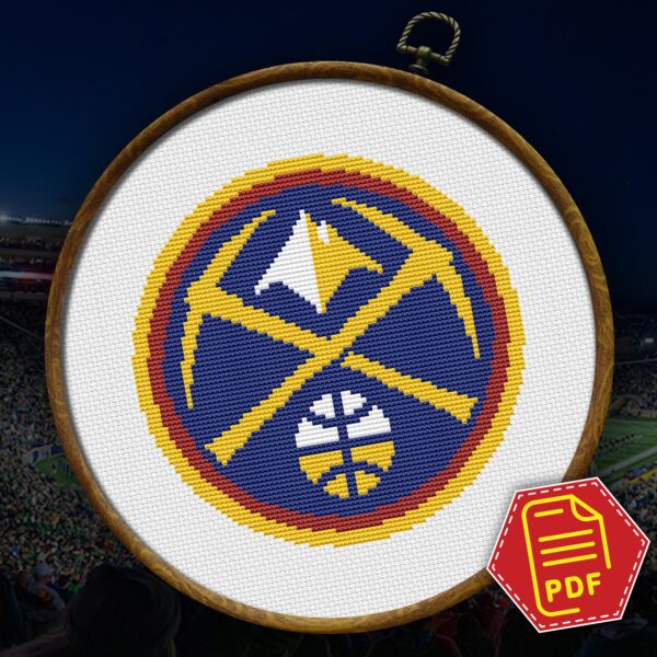 Denver Nuggets Logo Free Cross Stitch Pattern – Download in PDF