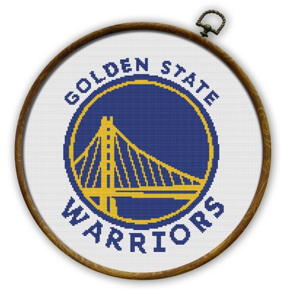 Golden State Warriors Logo Counted Cross Stitch Pattern – Download in PDF