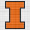 Illinois Fighting Illini Logo Counted Cross Stitch Pattern - Download in PDF