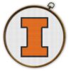 Illinois Fighting Illini Logo Counted Cross Stitch Pattern - PDF Download