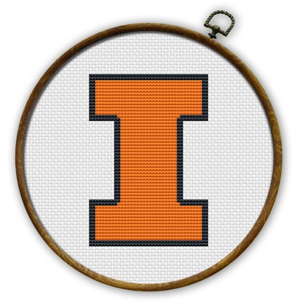 Illinois Fighting Illini Logo Counted Cross Stitch Pattern - PDF Download