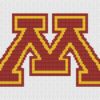 Minnesota Golden Gophers Logo Counted Cross Stitch Pattern - Download in PDF