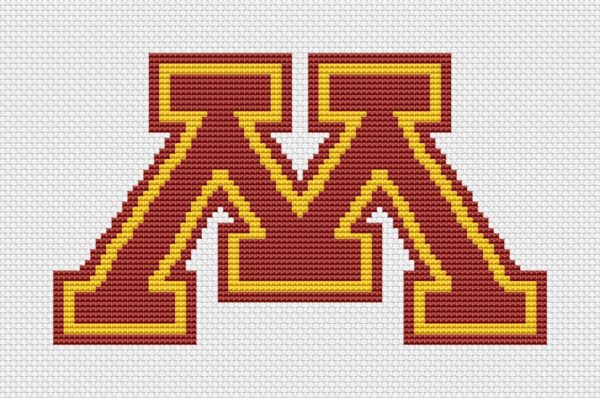 Minnesota Golden Gophers Logo Counted Cross Stitch Pattern - Download in PDF