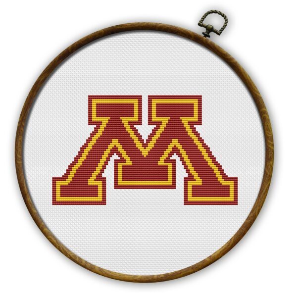 Minnesota Golden Gophers Logo Counted Cross Stitch Pattern - Download in PDF