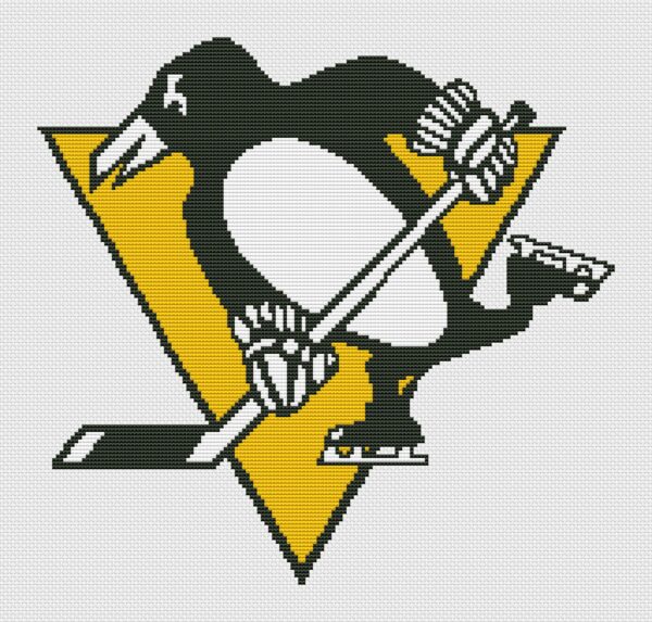 Pittsburgh Penguins Logo Counted Cross Stitch Pattern - Download in PDF