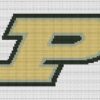 Purdue Boilermakers Logo Counted Cross Stitch Pattern - Download in PDF
