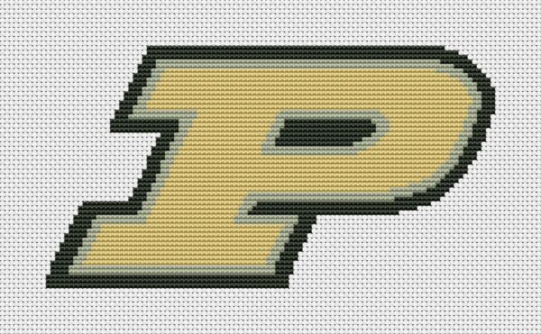 Purdue Boilermakers Logo Counted Cross Stitch Pattern - Download in PDF