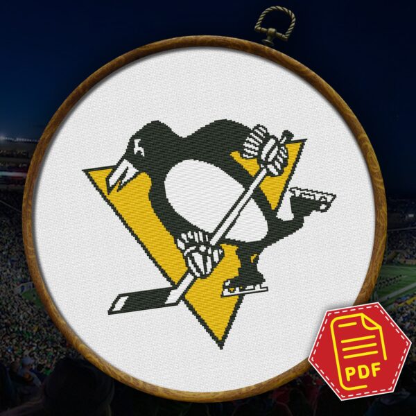 Pittsburgh Penguins Logo Counted Cross Stitch Pattern - Download in PDF