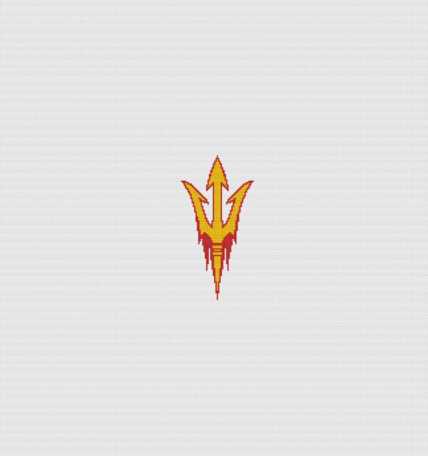 Arizona State Sun Devils Logo Counted Cross Stitch Pattern - Download in PDF