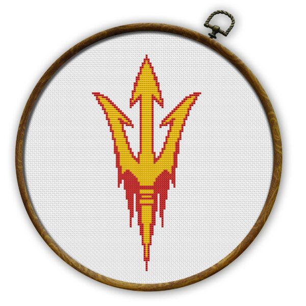 Arizona State Sun Devils Logo Counted Cross Stitch Pattern - Download in PDF
