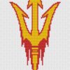 Arizona State Sun Devils Logo Counted Cross Stitch Pattern - Download in PDF