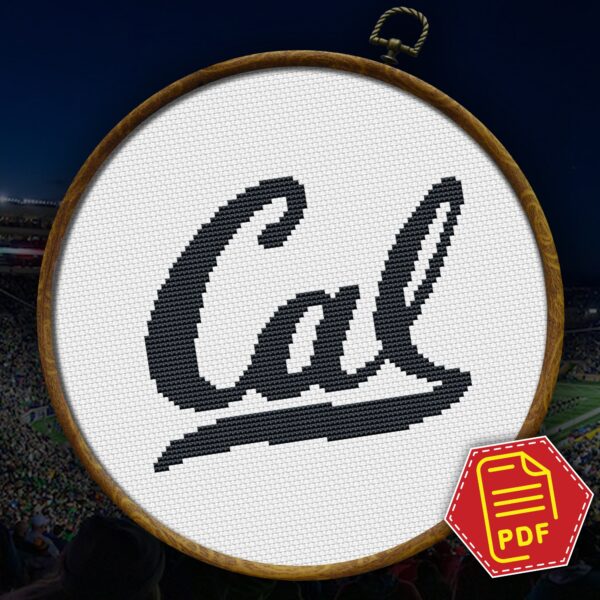 California Golden Bears Logo Counted Cross Stitch Pattern - Download in PDF