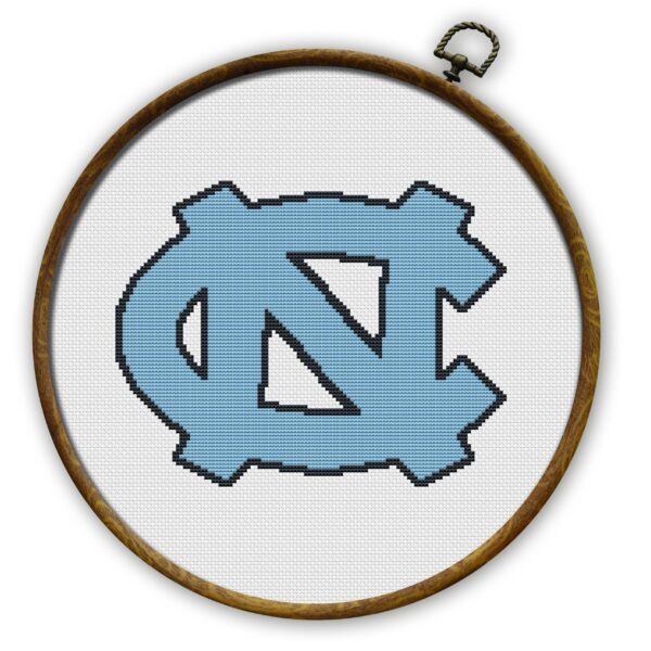 North Carolina Tar Heels Logo Counted Cross Stitch Pattern - Download in PDF