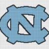 North Carolina Tar Heels Logo Counted Cross Stitch Pattern - Download in PDF