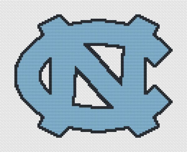 North Carolina Tar Heels Logo Counted Cross Stitch Pattern - Download in PDF