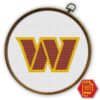 Washington Commanders Logo Counted Cross Stitch Pattern - Download in PDF