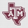 Texas A&M Aggies Logo Counted Cross Stitch Pattern - Download in PDF