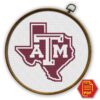 Texas A&M Aggies Logo Counted Cross Stitch Pattern - Download in PDF