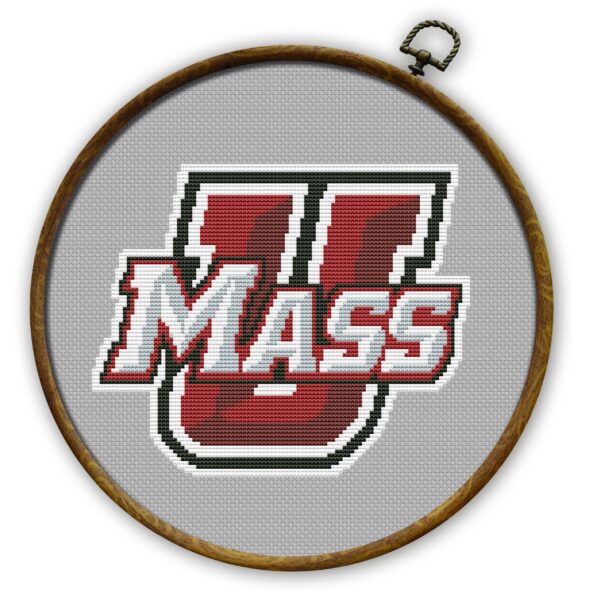 UMass Minutemen Logo Counted Cross Stitch Pattern - Download in PDF