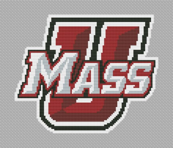 UMass Minutemen Logo Counted Cross Stitch Pattern - Download in PDF