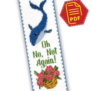 Bookmark cross stitch pattern "Hitchhiking Through the Galaxy: Oh No, Not Again"