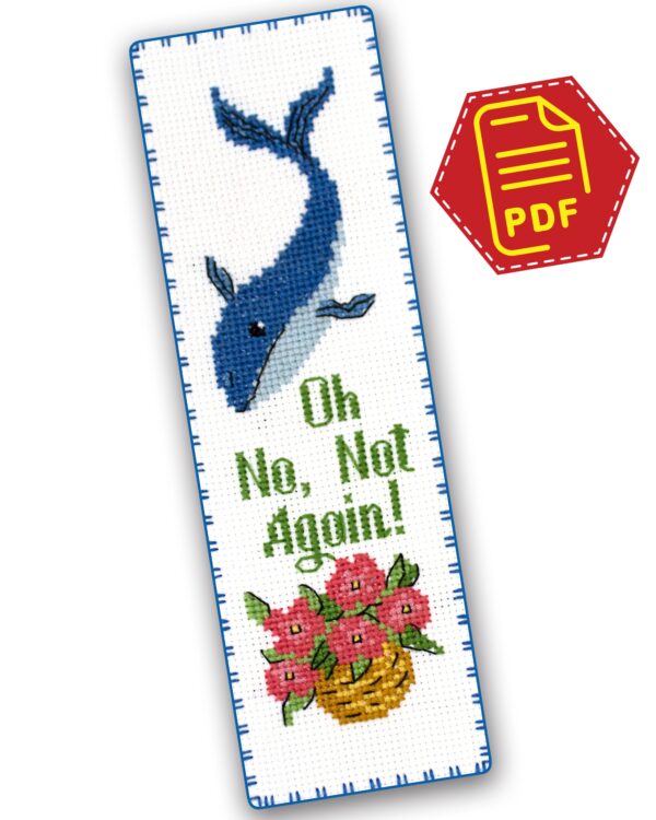 Bookmark cross stitch pattern "Hitchhiking Through the Galaxy: Oh No, Not Again"